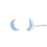 Enamel Moon Earrings