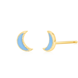 Enamel Moon Earrings