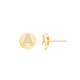 Diamond Initial Coin Earrings