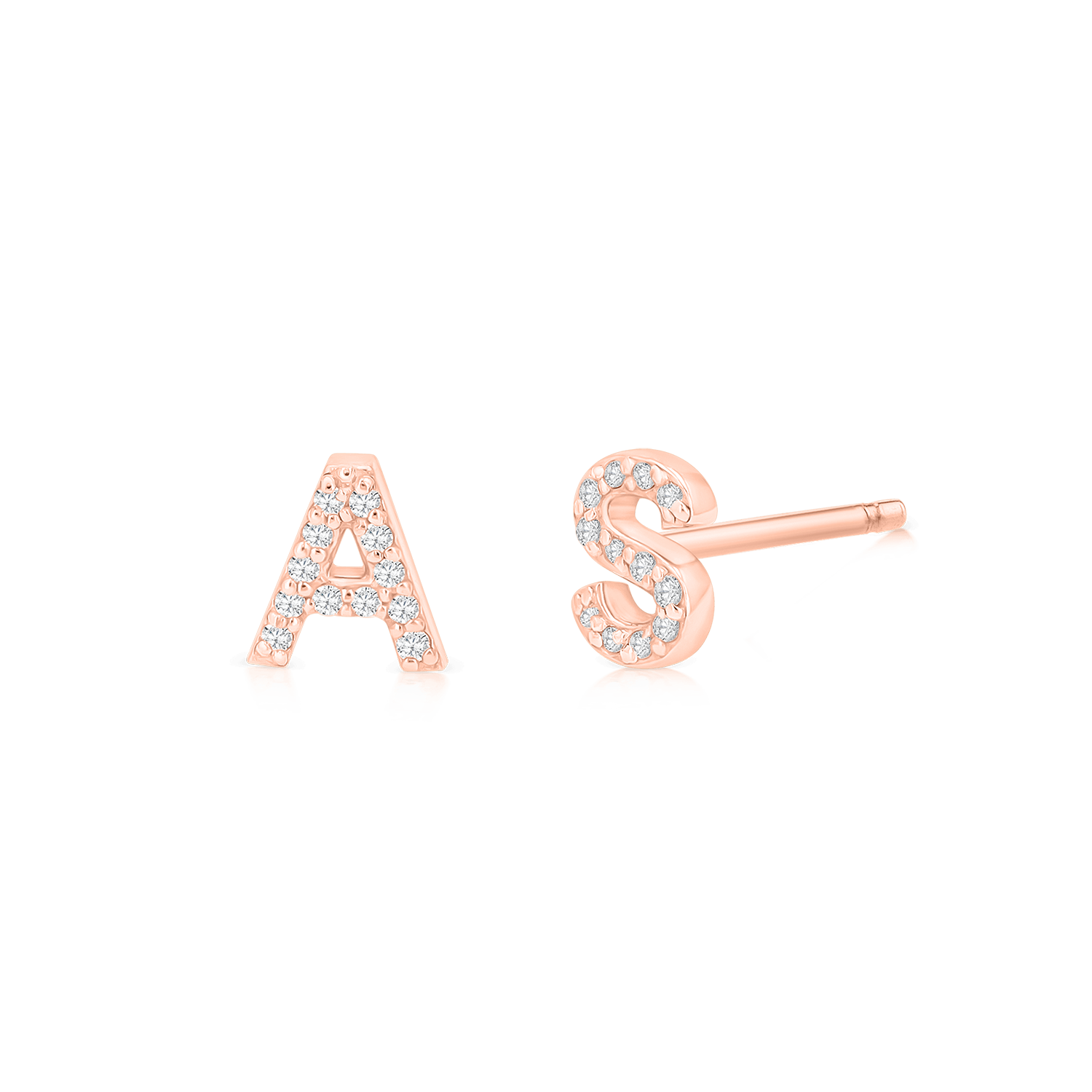 Kids Pave Letter Earrings
