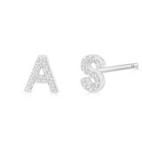Diamond Pave Letter Stud Earrings