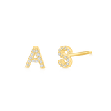 Kids Pave Letter Earrings