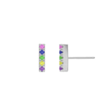 Kids U Pave Petit Rainbow Bar Earrings