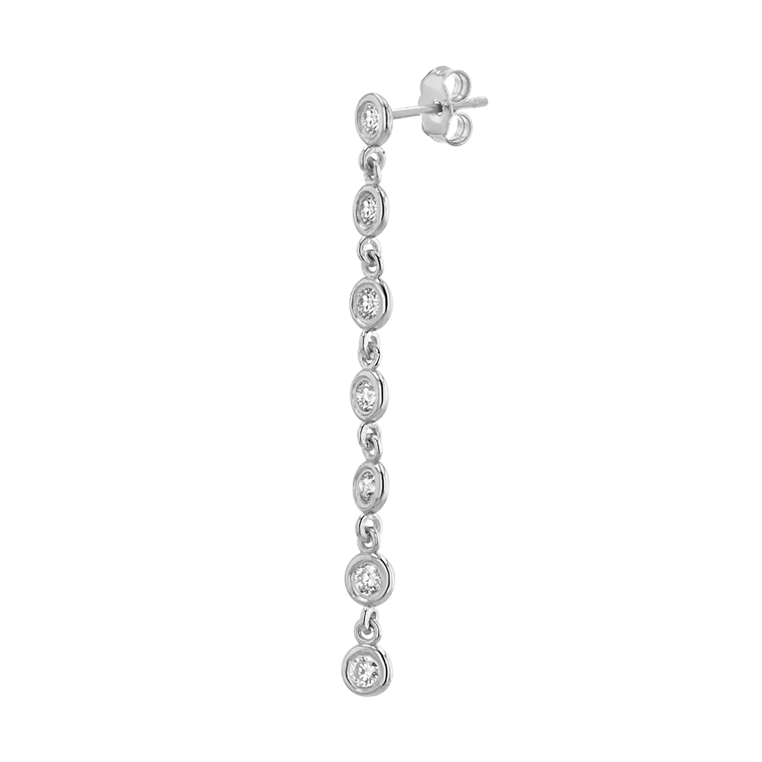 Diamond Bezel Chain Drop Earring