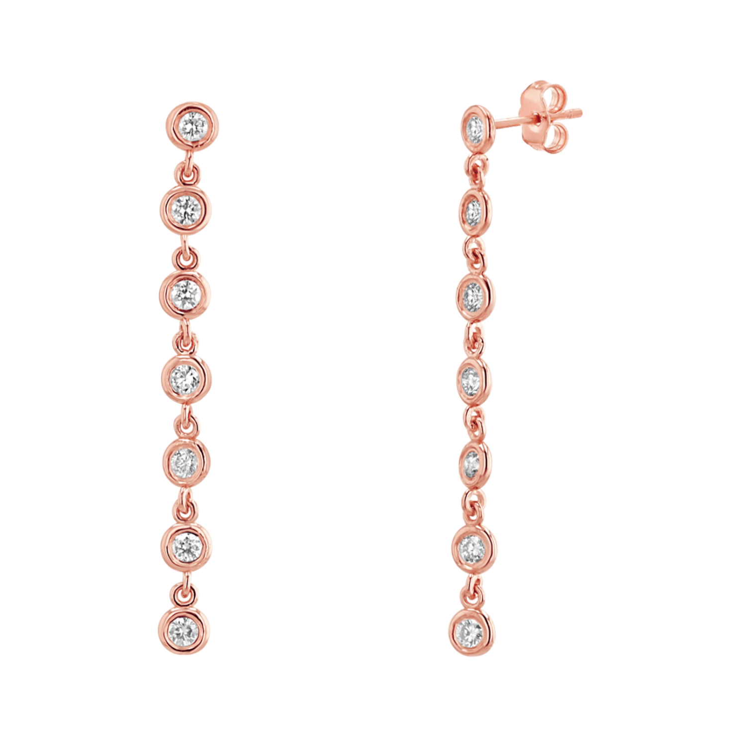Diamond Bezel Chain Drop Earring