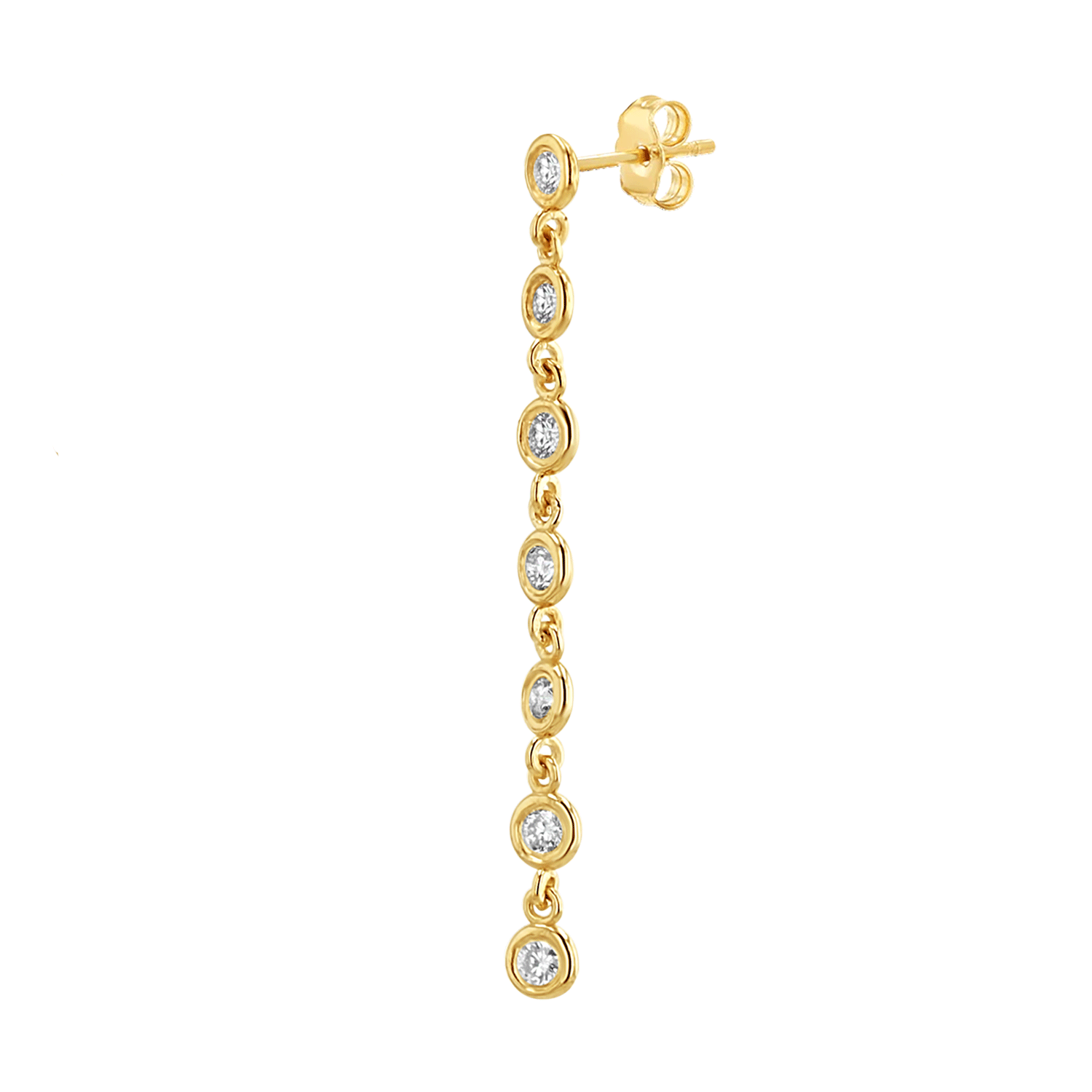Diamond Bezel Chain Drop Earring