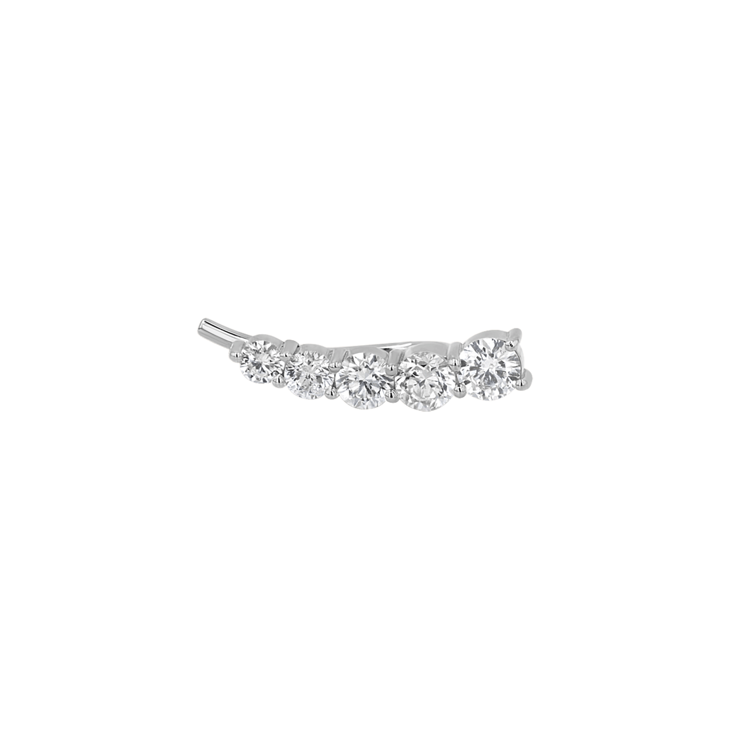 Graduated Diamond Bezel Crawler Earring