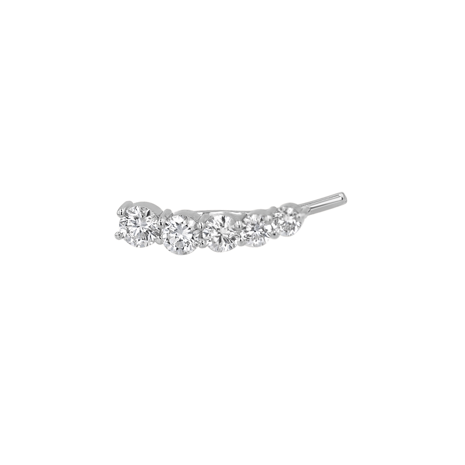 Graduated Diamond Bezel Crawler Earring