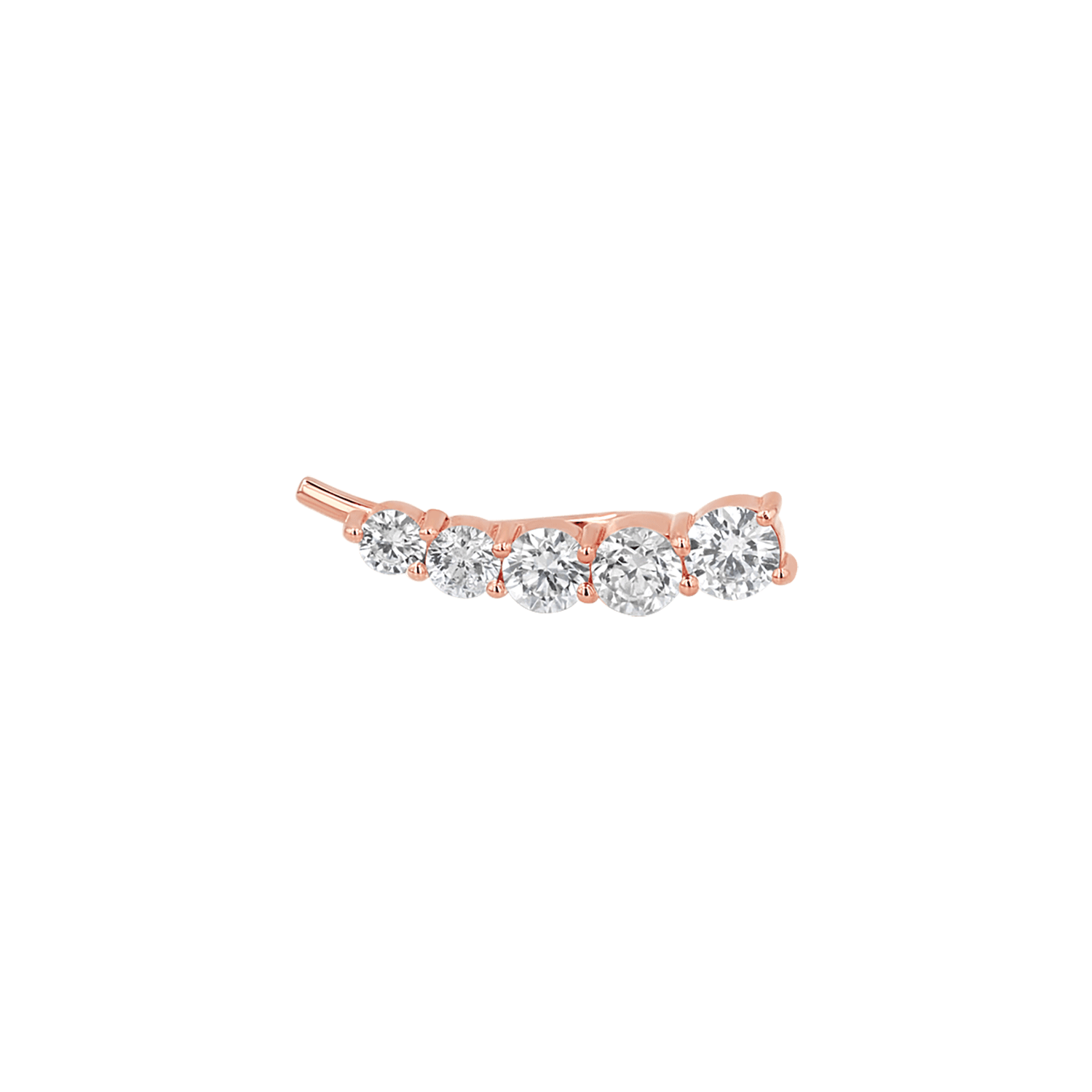Graduated Diamond Bezel Crawler Earring