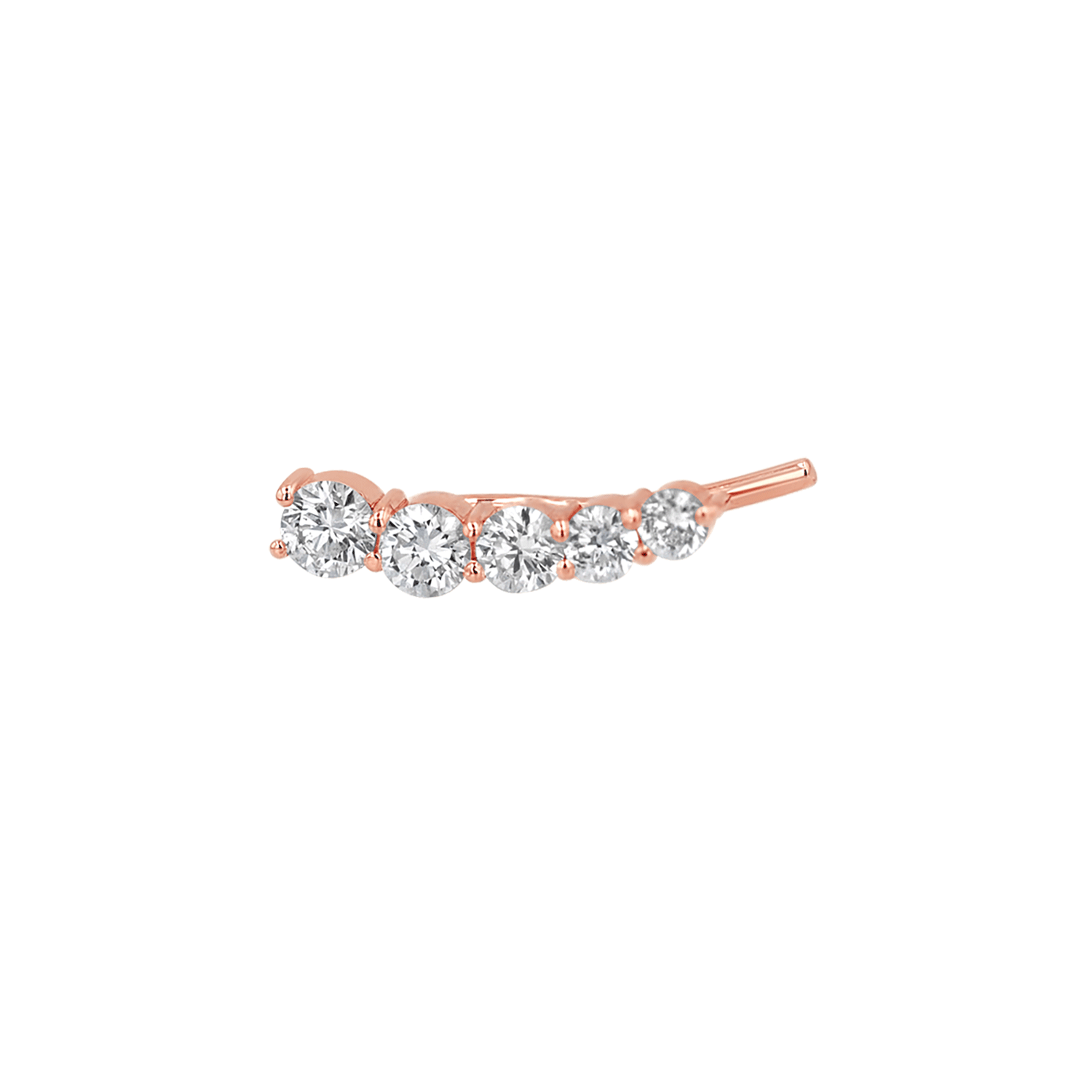 Graduated Diamond Bezel Crawler Earring
