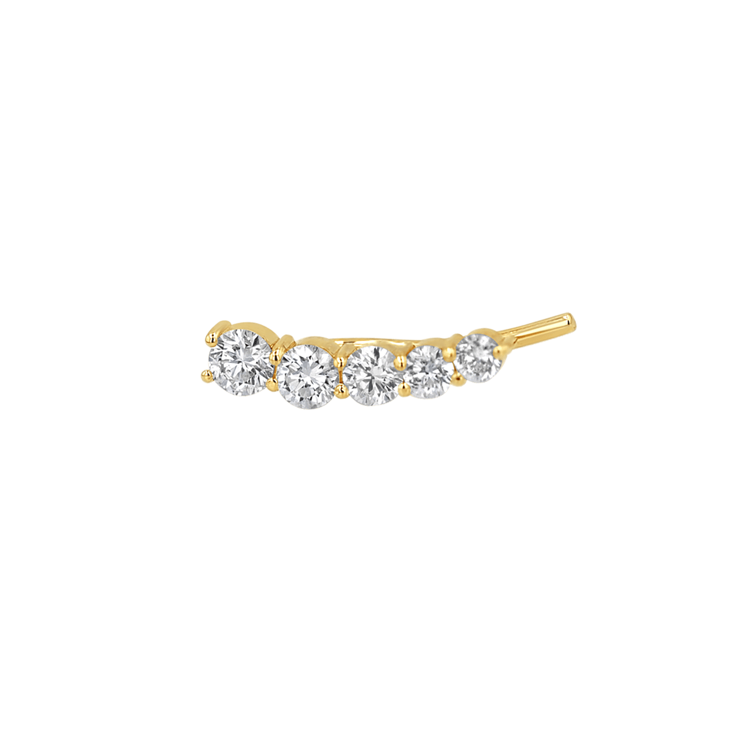 Graduated Diamond Bezel Crawler Earring