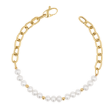 Pearl and Chain Link Bracelet