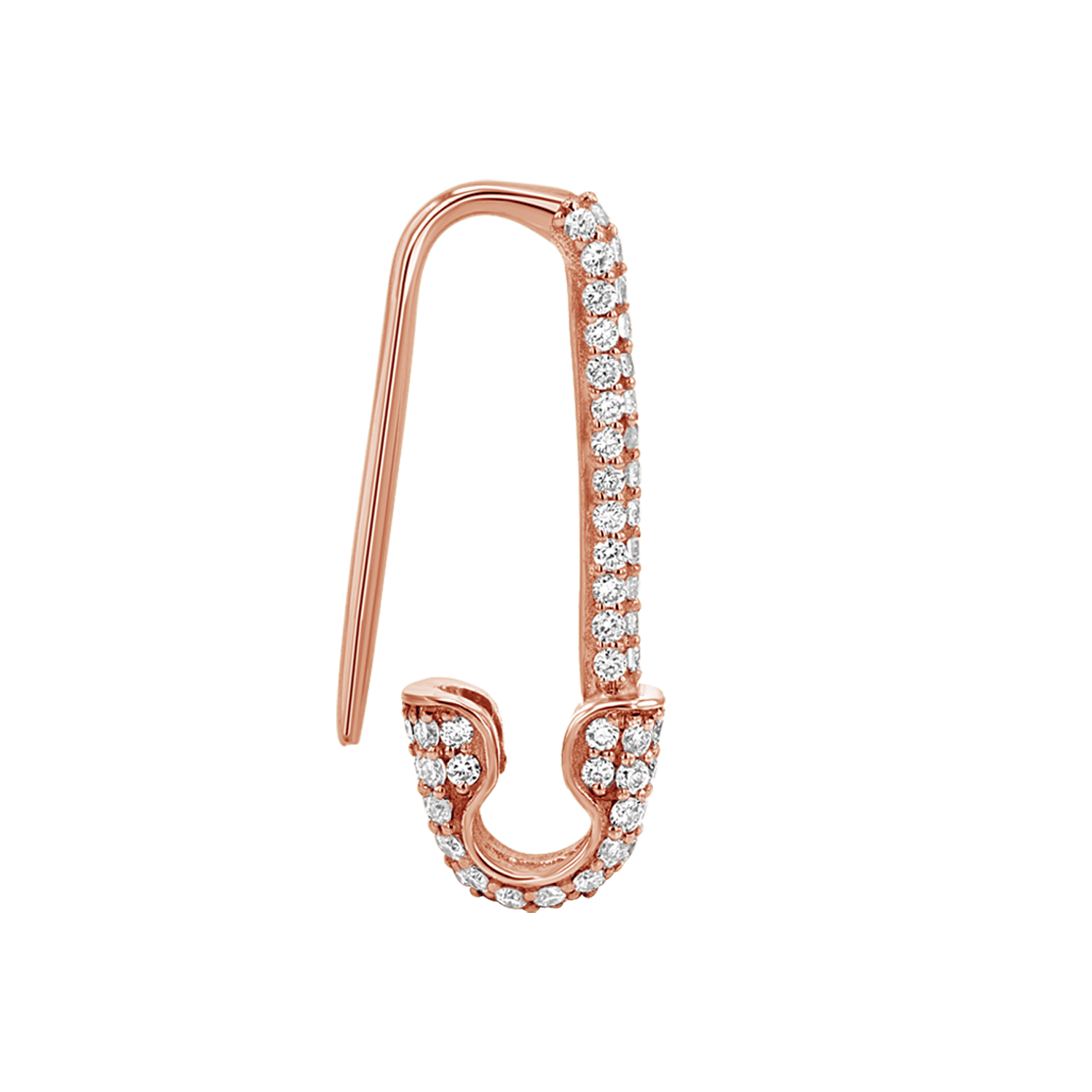 Diamond Safety Pin Earrings
