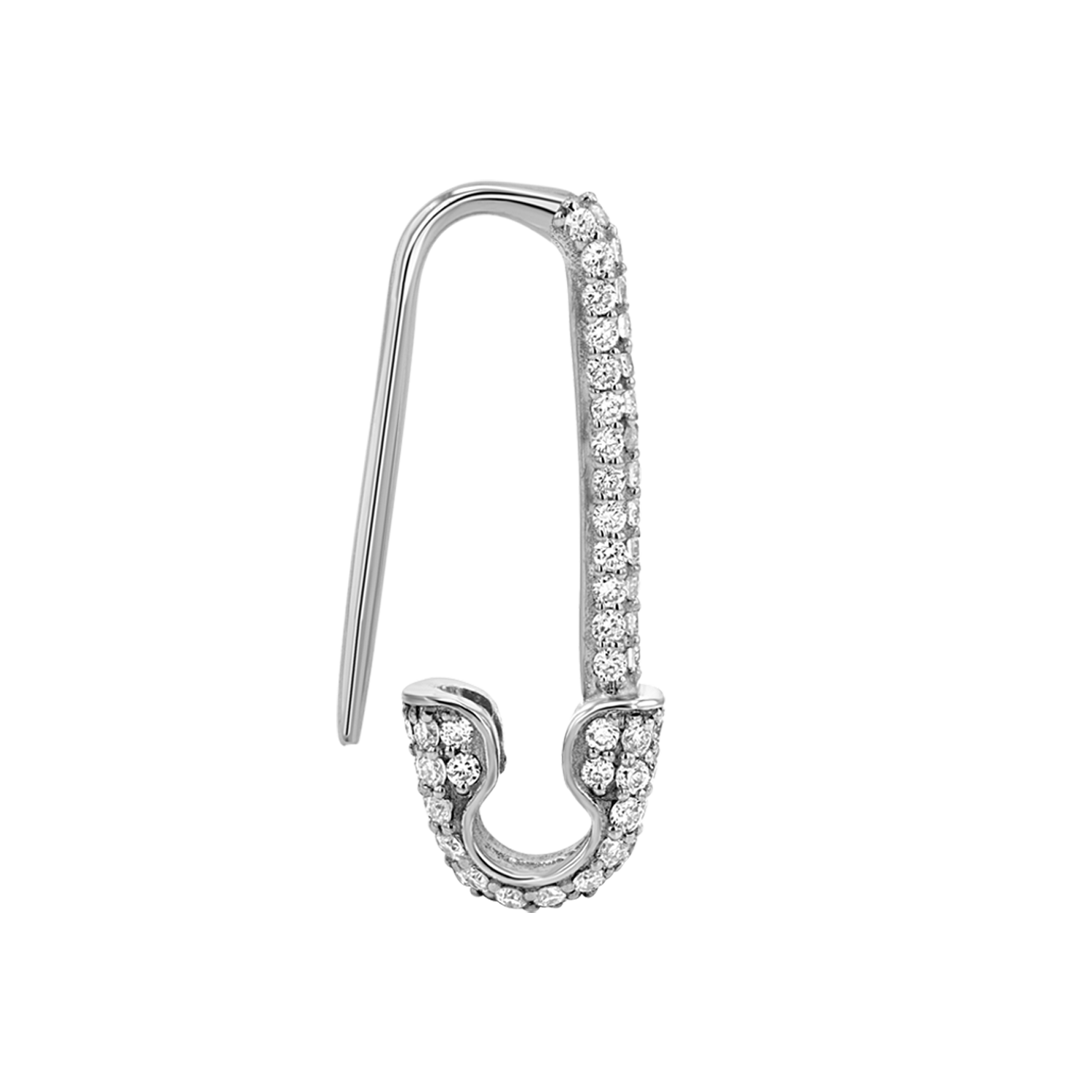Diamond Safety Pin Earrings