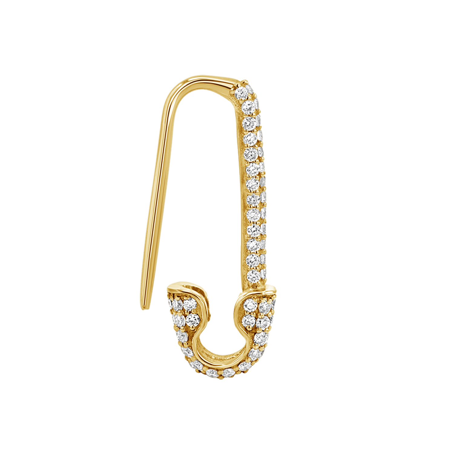 Diamond Safety Pin Earrings