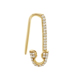 Diamond Safety Pin Earrings