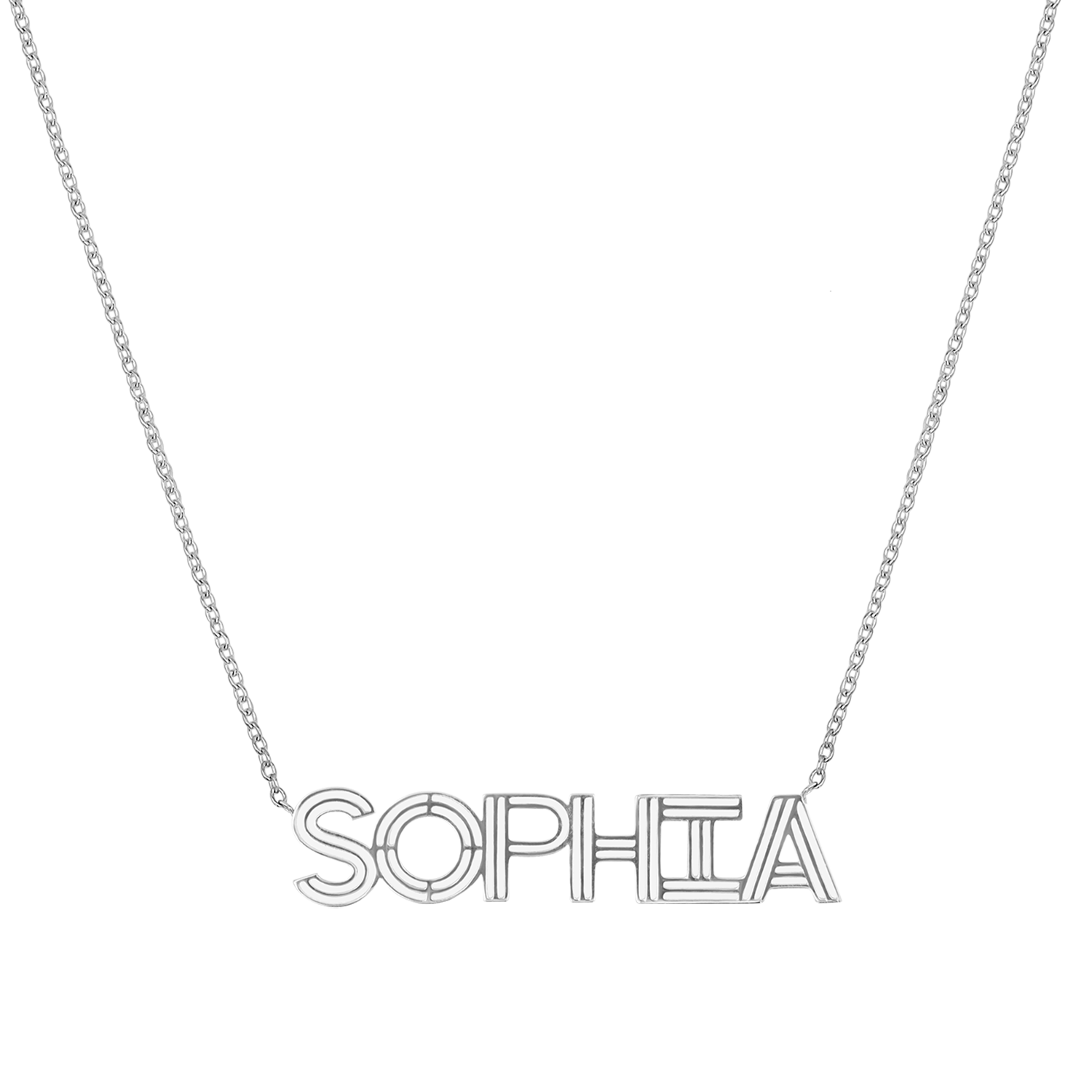 Deco Cut-Out Name Necklace