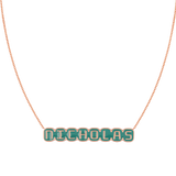 Retro Enamel Name Necklace