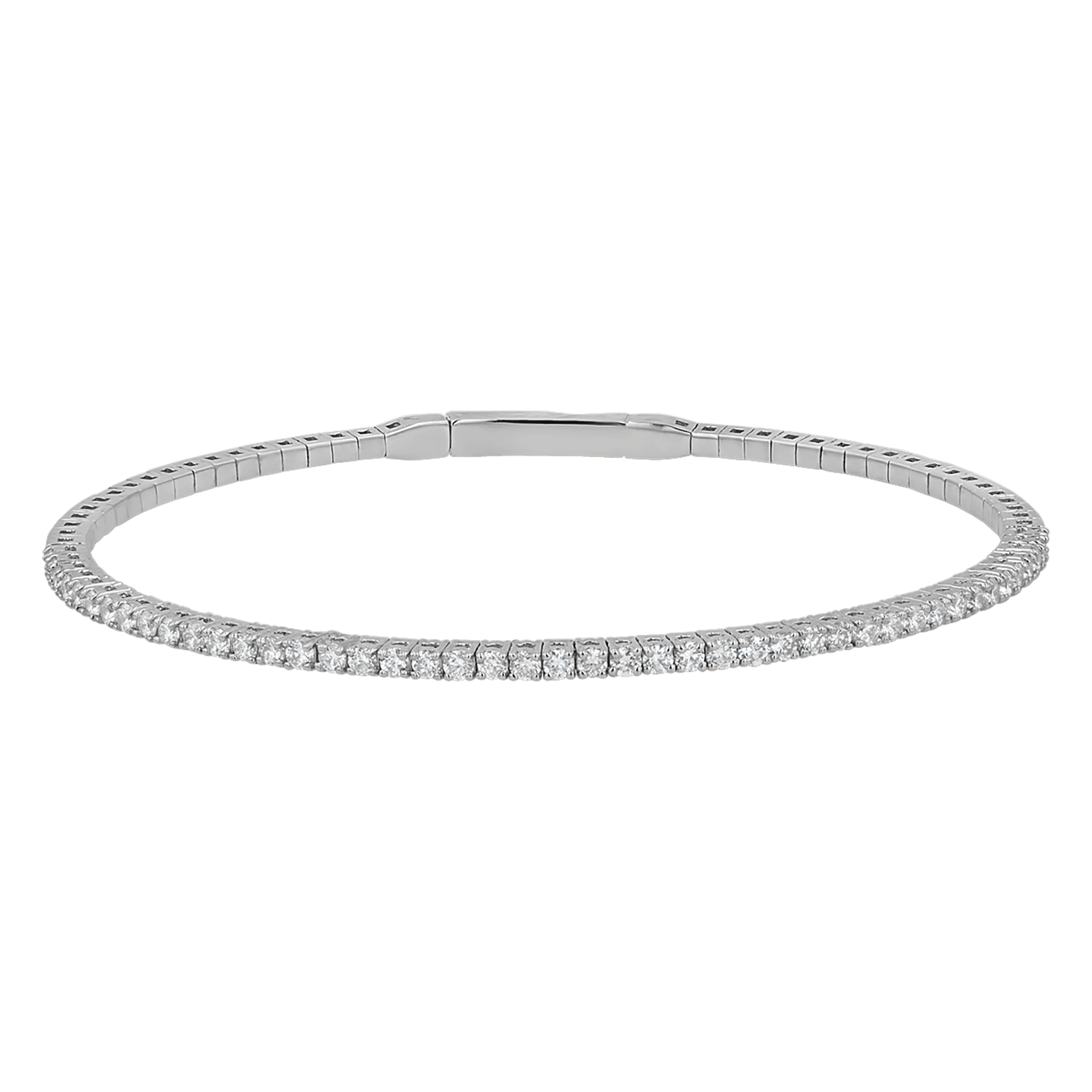 Flexible Diamond Tennis Bangle Bracelet