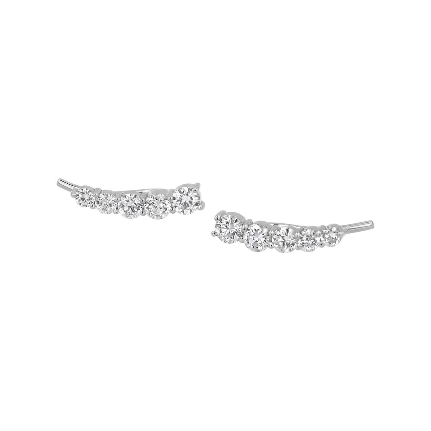 Graduated Diamond Bezel Crawler Earring