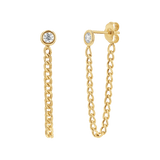 Cuban Link Drop Chain Diamond Earring