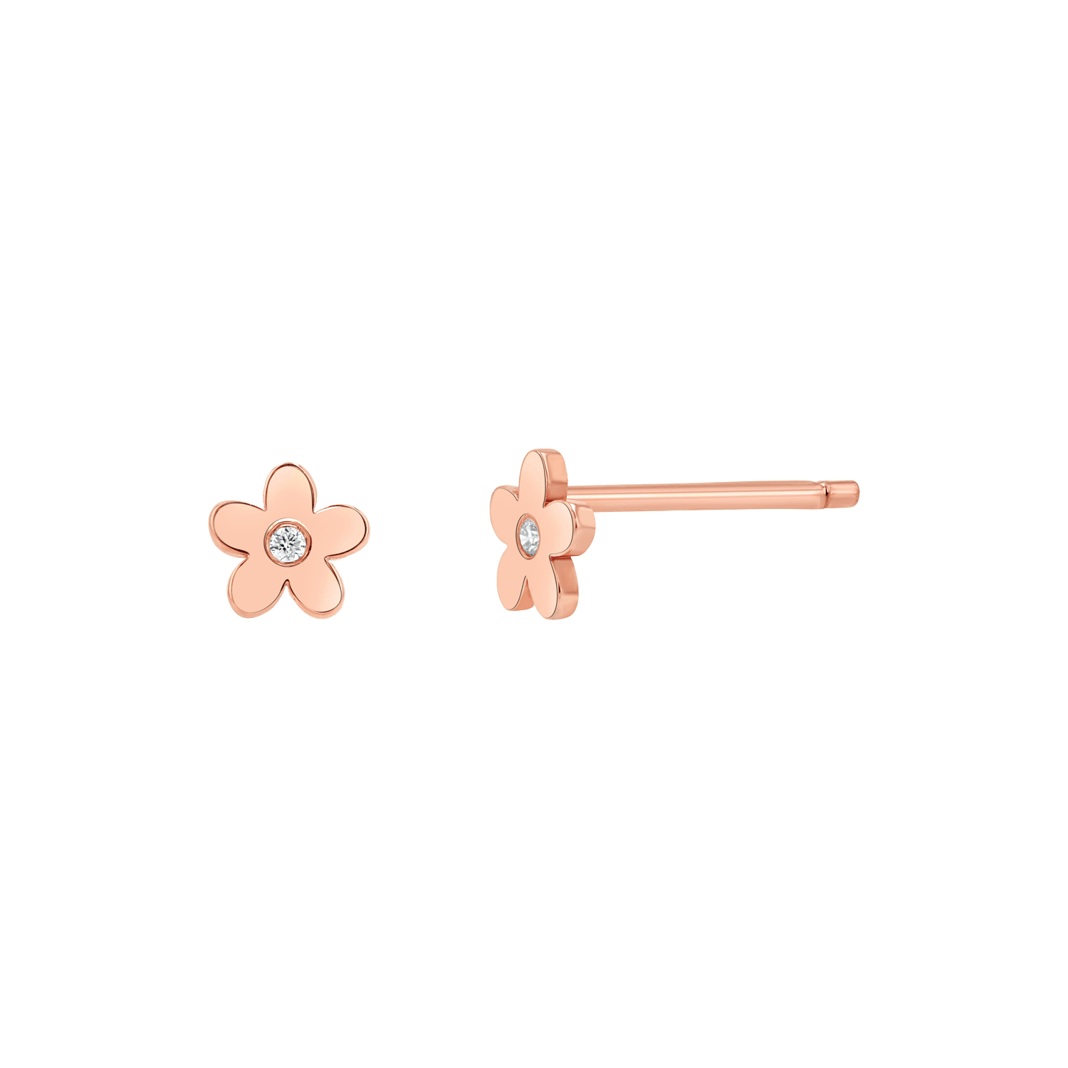 Diamond Flower Stud Earrings