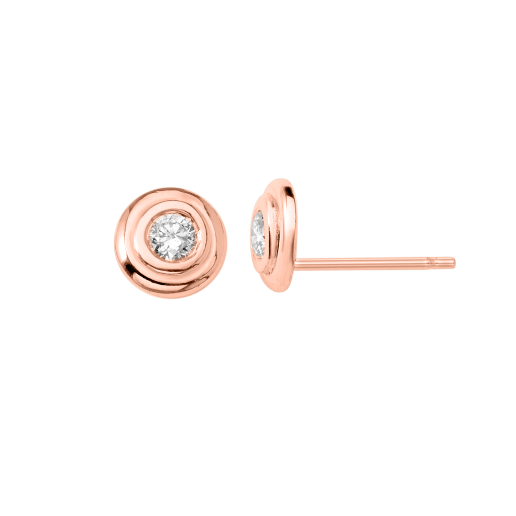 Step Bezel Solitaire Earrings
