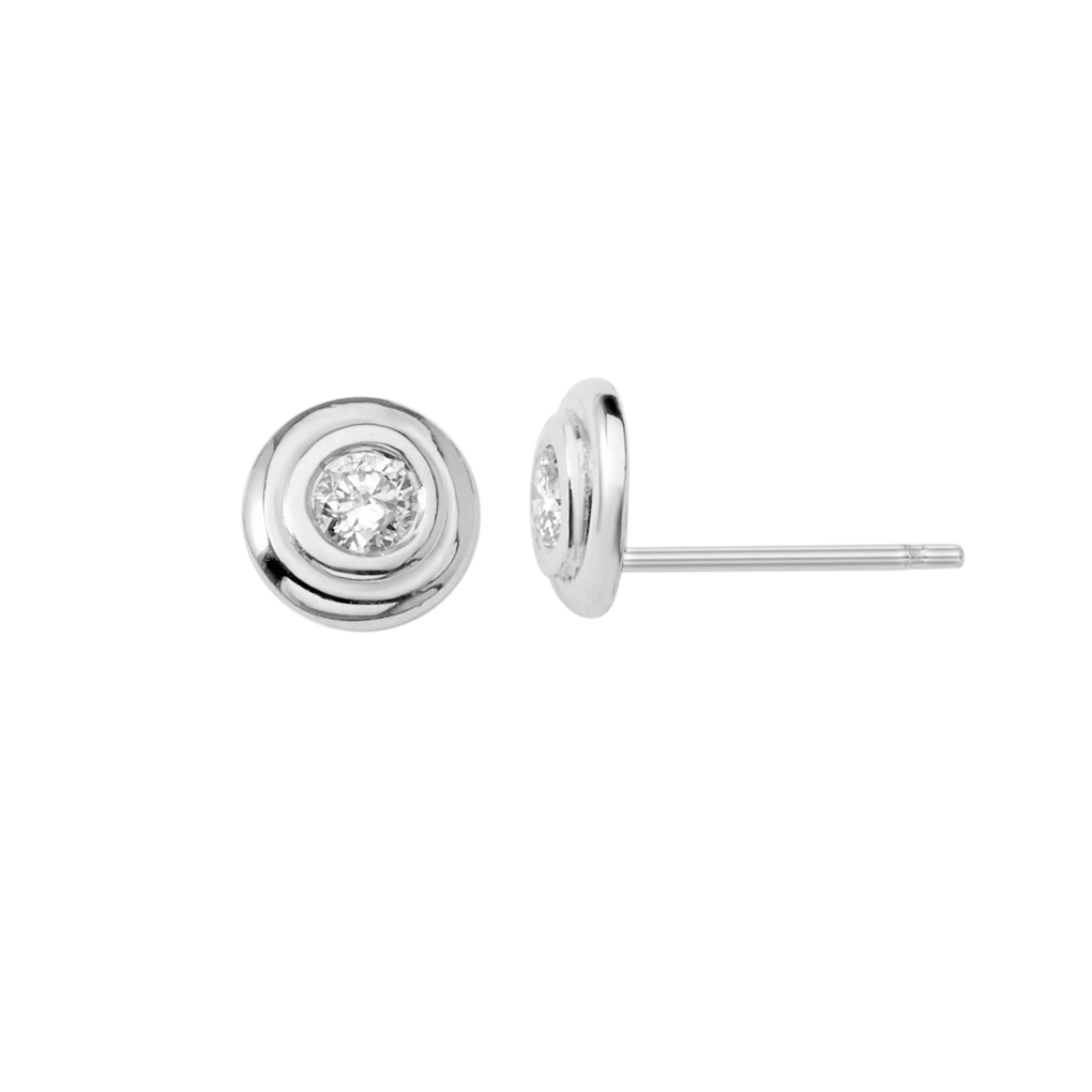 Step Bezel Solitaire Earrings