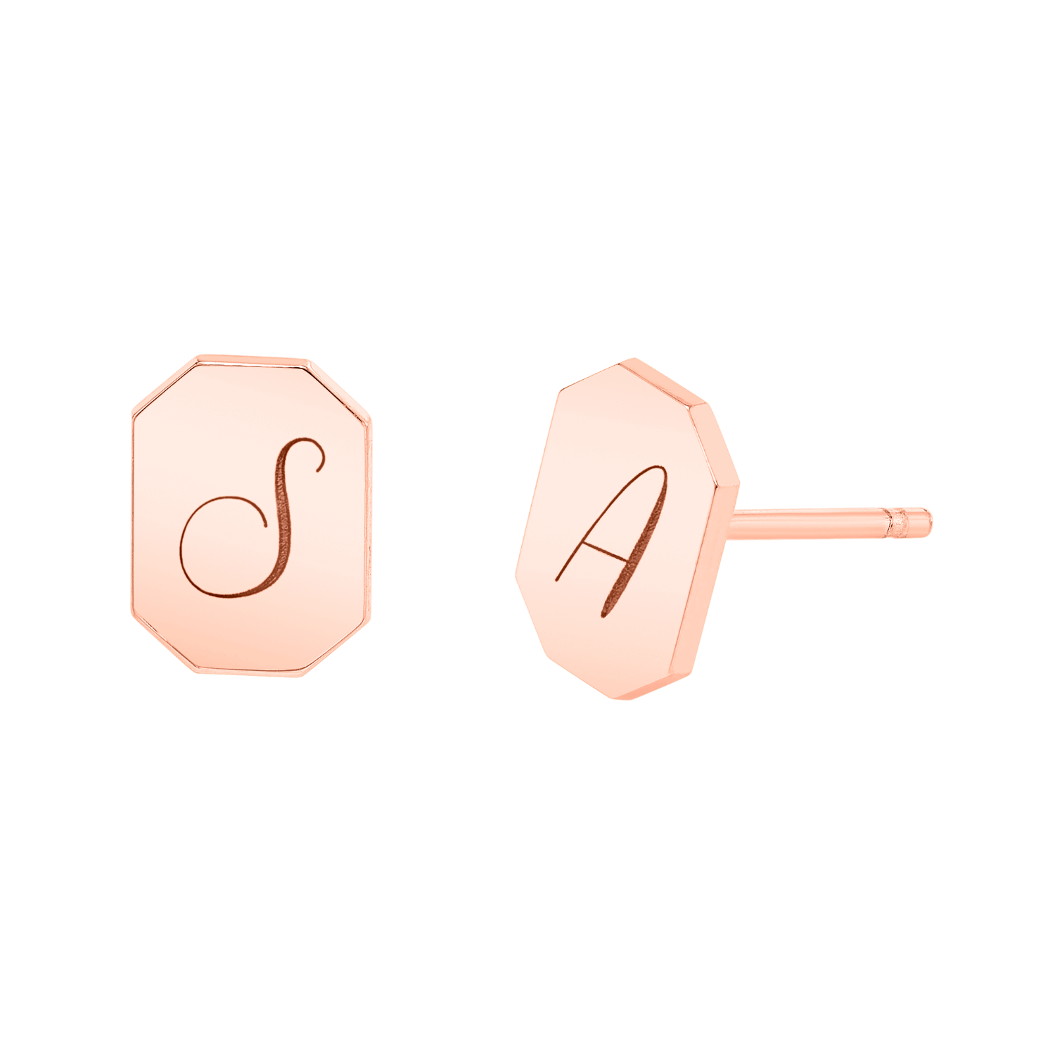 Engravable Initial Tag Earrings