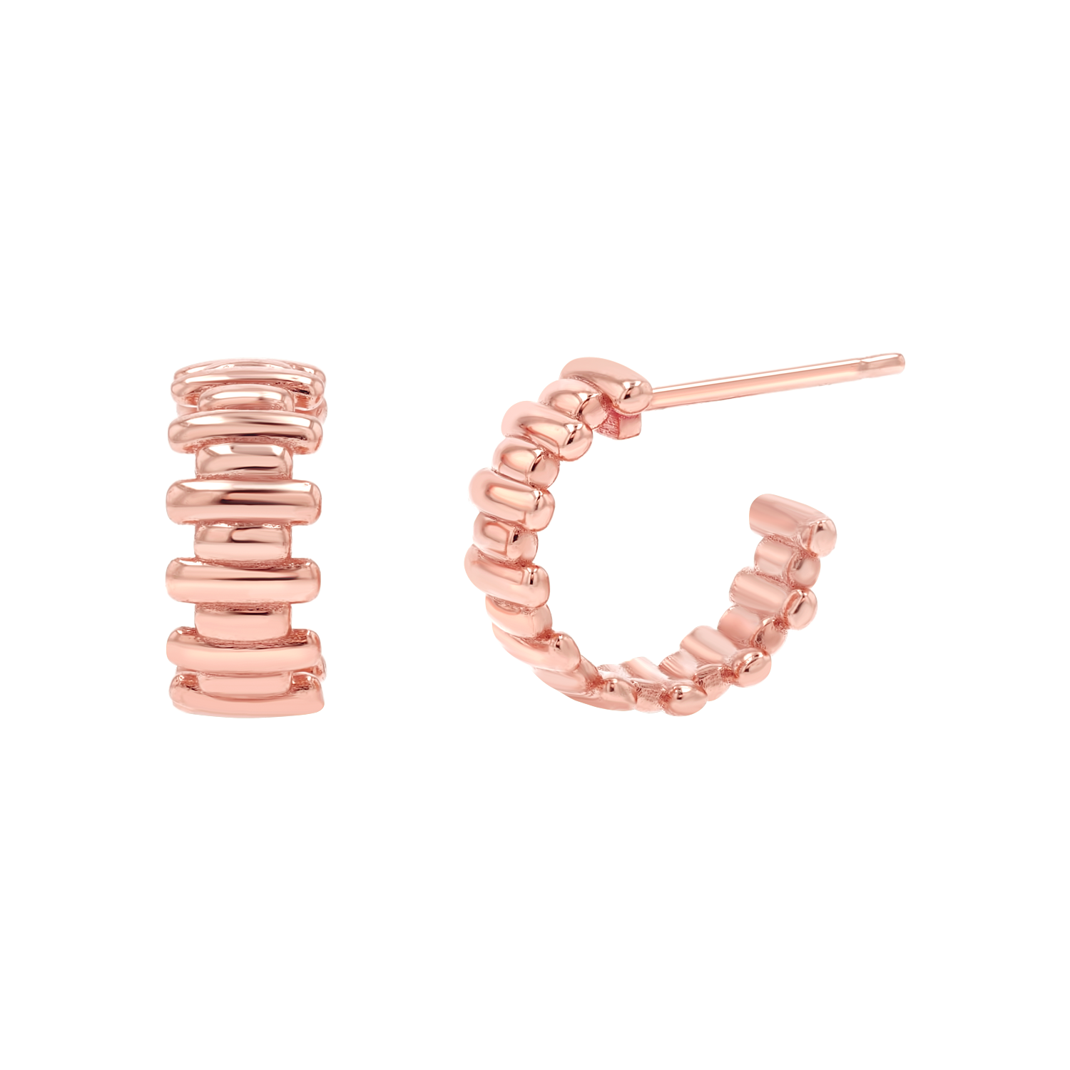 Deco Bar Huggie Hoops