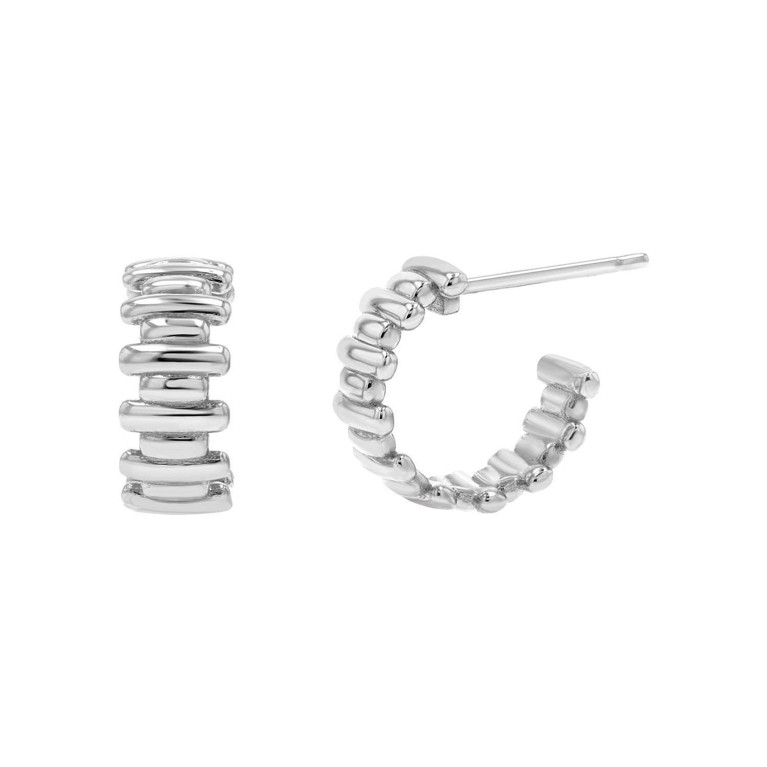 Deco Bar Huggie Hoops