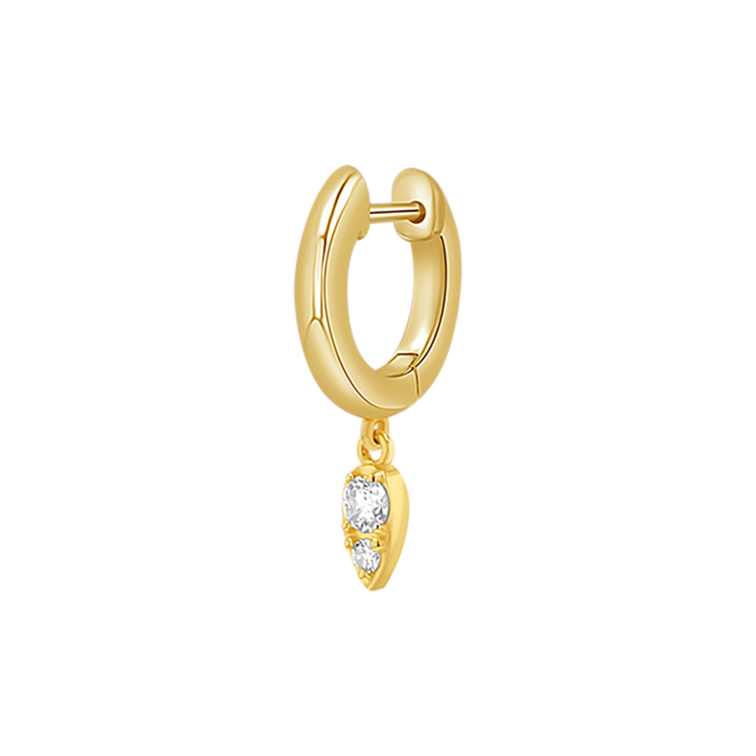 Pear Shaped Diamond Charm Drop Huggies
