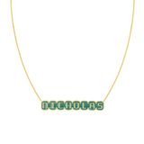 Retro Enamel Name Necklace