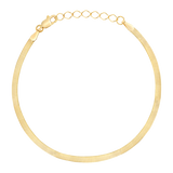 14K Gold Thin Herringbone Bracelet 3mm