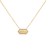 Diamond Hex Engravable Tag Necklace