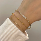 Two-Tone Paper Clip Chain Bracelet