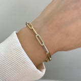 Two-Tone Grand Paper Clip Chain Bracelet