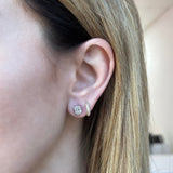 Emerald Shape Illusion Set Diamond Stud Earrings