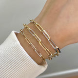 Two-Tone Paper Clip Chain Bracelet