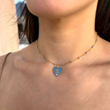 Engravable Diamond Initial Heart Charm