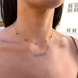 Rainbow Gemstone Drop Necklace