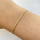 14K Diamond Cut Cuban Link Chain Bracelet