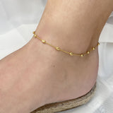Spaced Mooncut Bead Anklet