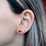 Enamel Heart Earrings