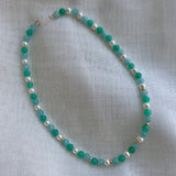 Pearl Aqua Connector Chain Necklace