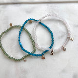 Green Gemstone & Custom Charm Bracelet