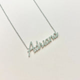 Diamond Custom Script Name Necklace
