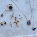 Round Diamond Evil Eye Studs
