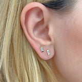 Baguette Diamond Stud Earrings