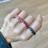 Pear Shape Blue Sapphire Half Eternity Ring